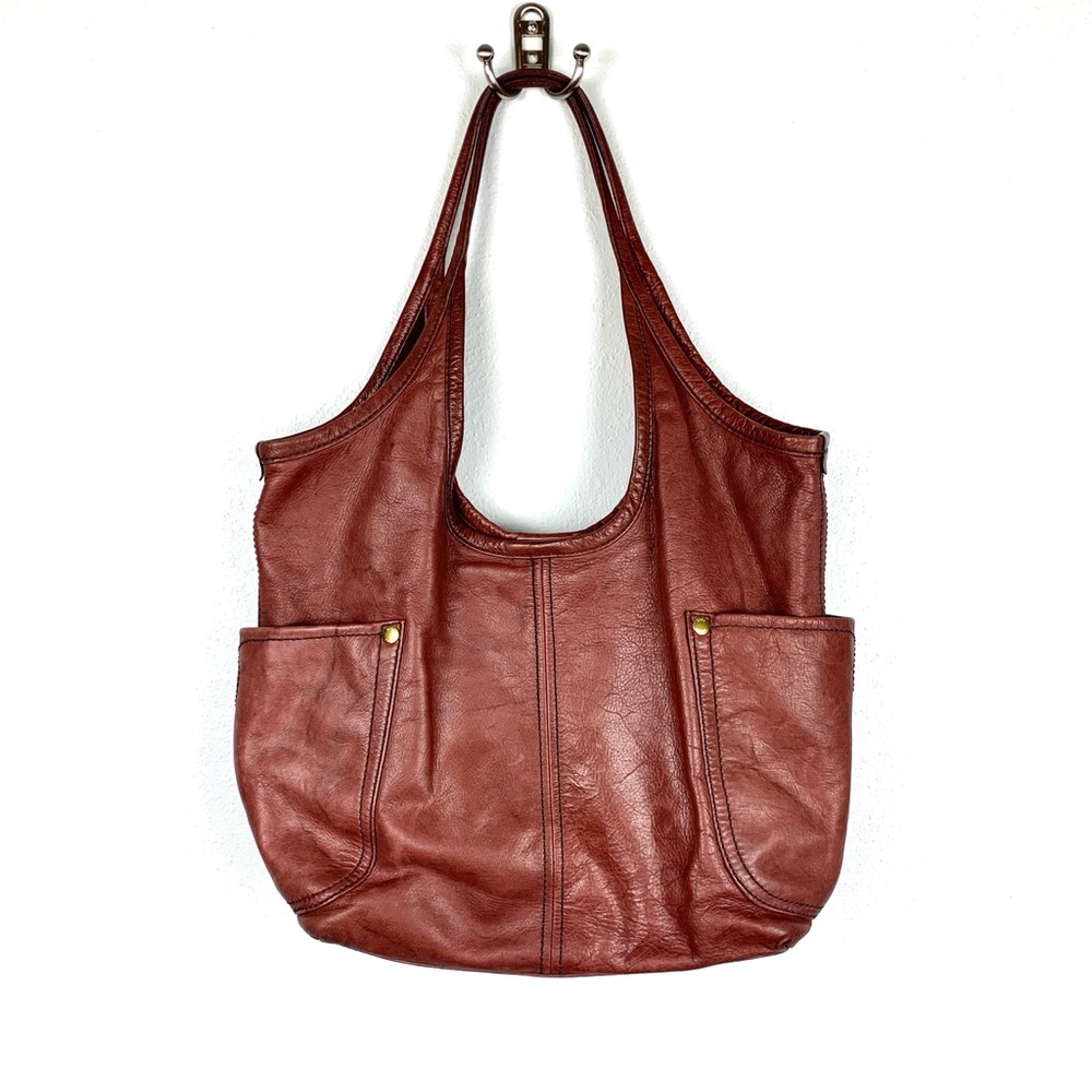 Frye Chestnut Red-Brown Leather Hobo Tote